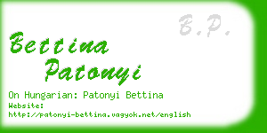 bettina patonyi business card